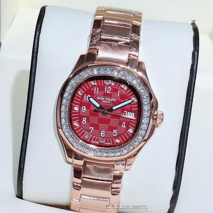 百達翡麗PATEK PHILPPE 官網同步上新 女士腕表 Aquanaut系列 石英機芯 斯華駱水晶鑽石表圈  wssb4361